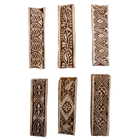 Set of 6 Piece New Mix Wooden Printing Block